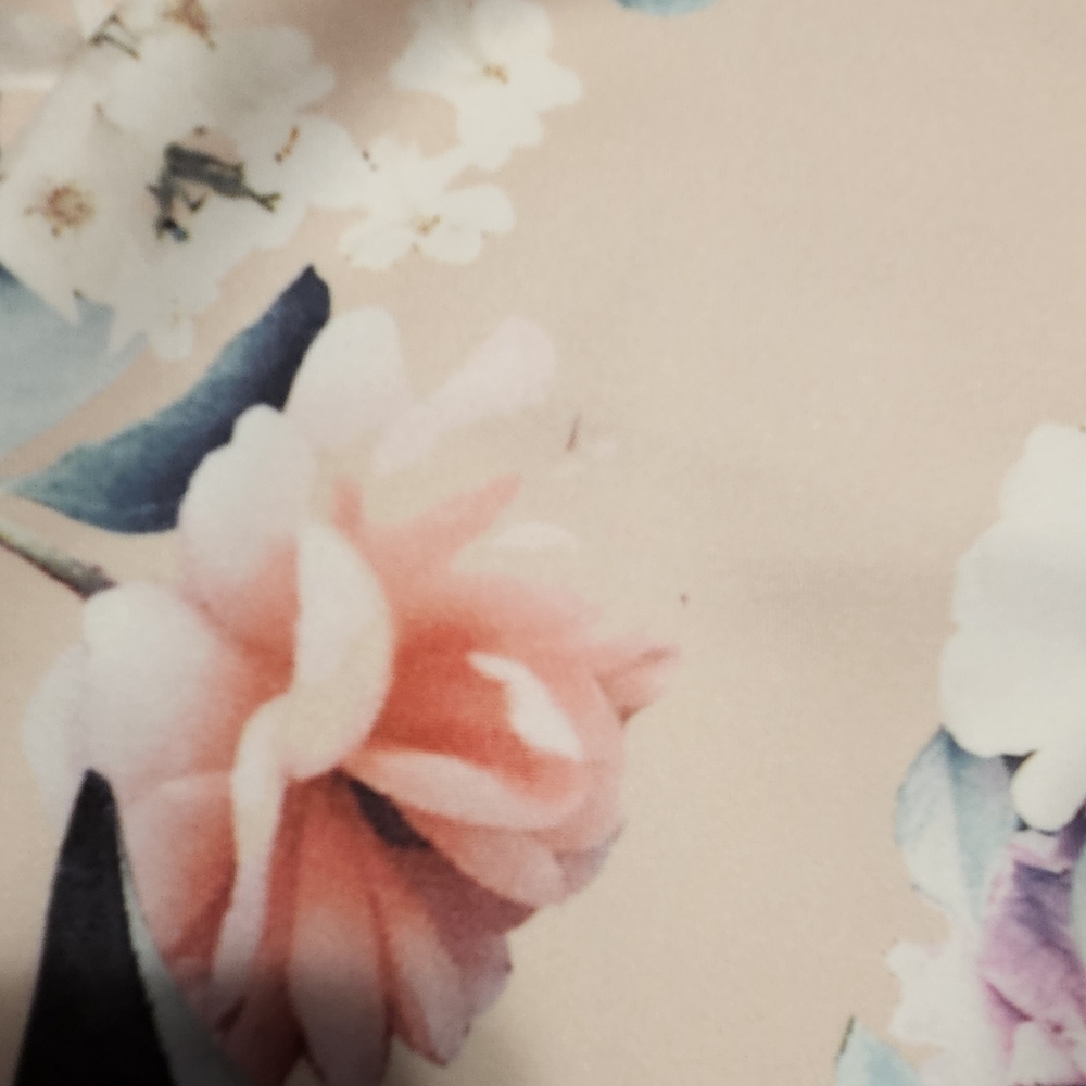 Calvin Klein Floral Midi Dress in Cream and Pink - Picture 4 of 4